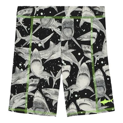 Boys' shark print jammer swim shorts